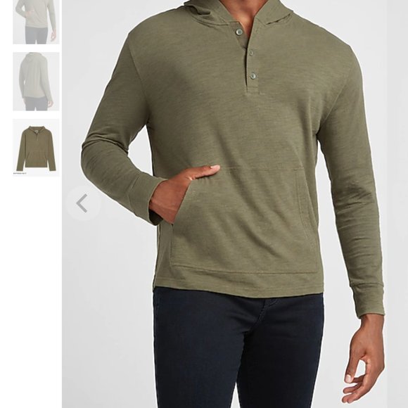 Express Men's Green Hoodie Shirt - Picture 4 of 4